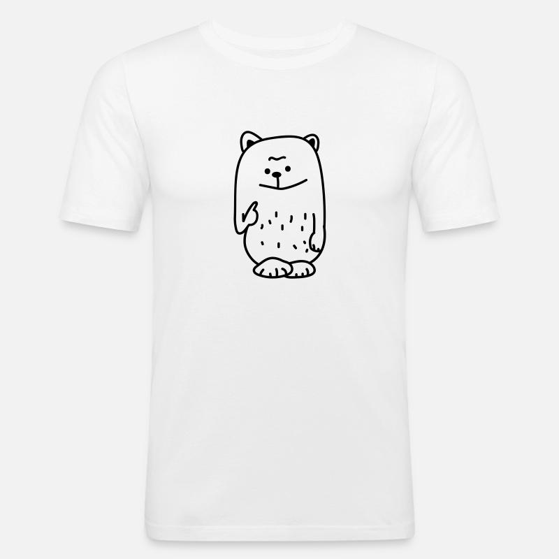 Bär lustig - Männer Slim Fit T-Shirt - Weiß