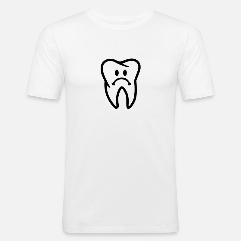 Zahn - Männer Slim Fit T-Shirt - Weiß