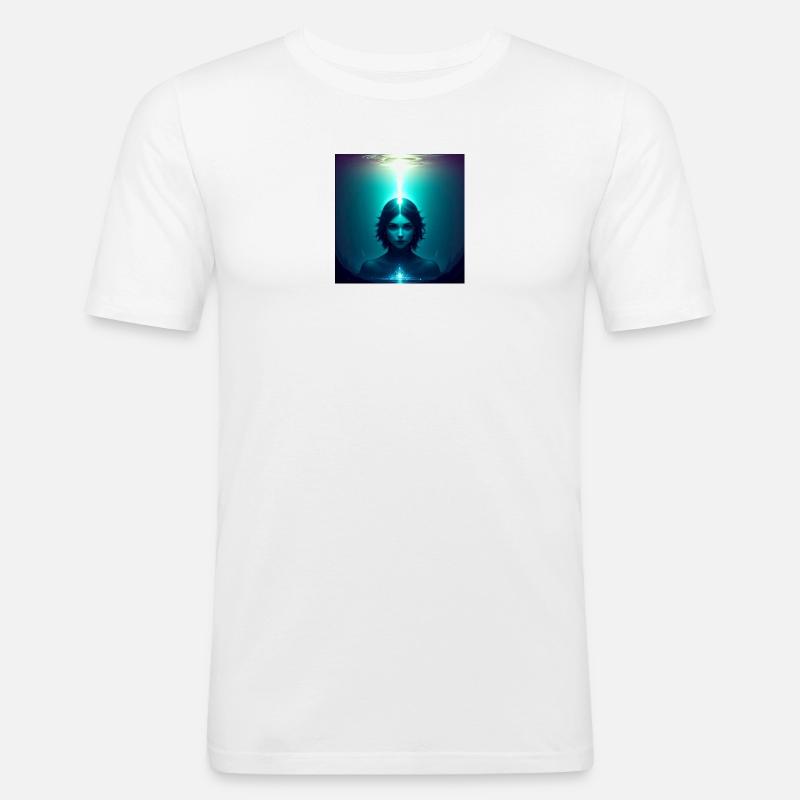 Ätherisches Frontlicht - Männer Slim Fit T-Shirt - Weiß