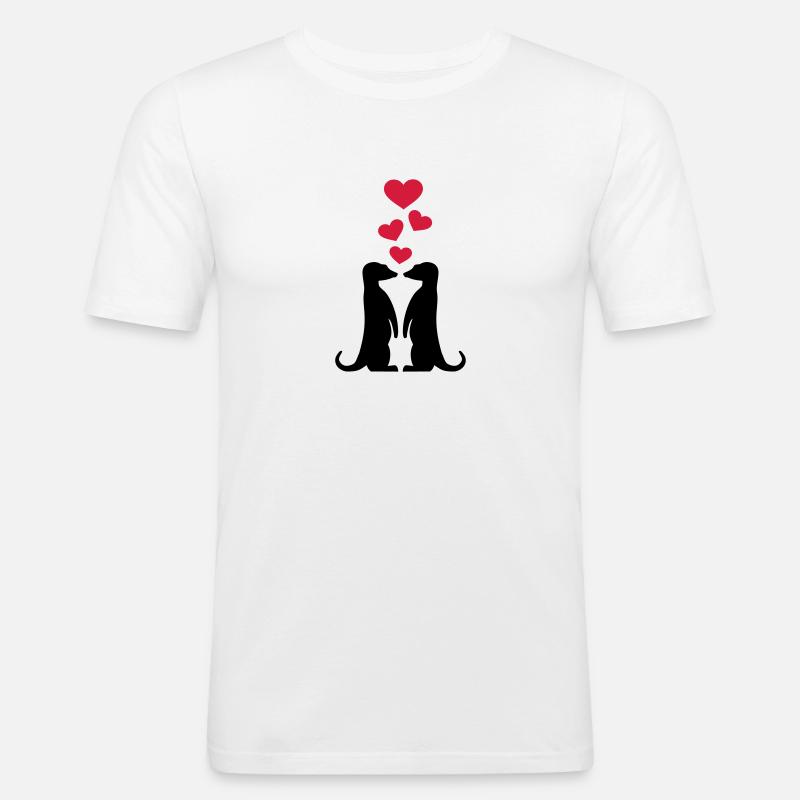 Erdmännchen - Männer Slim Fit T-Shirt - Weiß