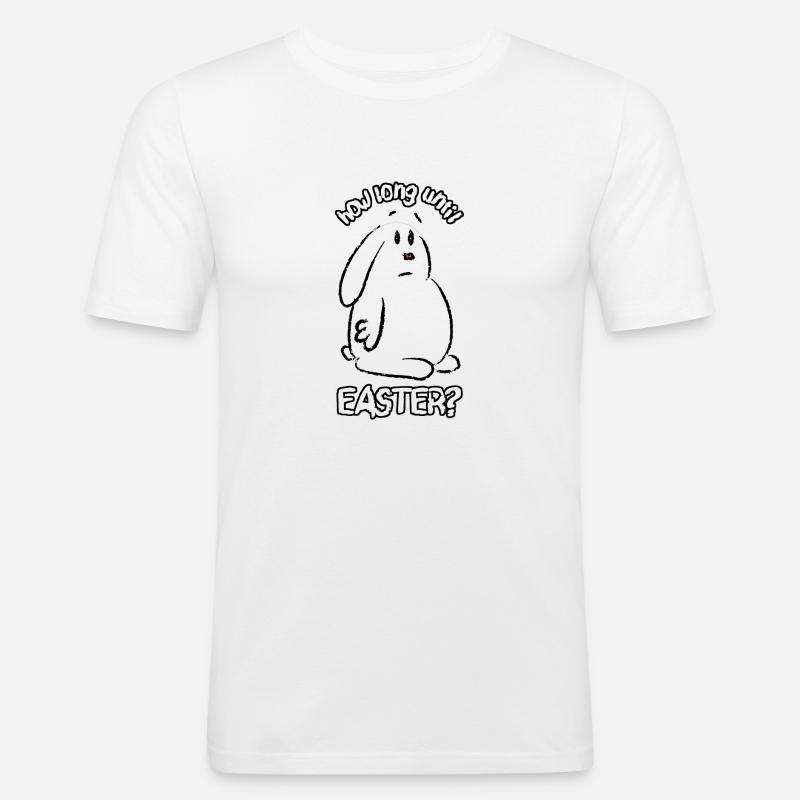 how long until easter? - Männer Slim Fit T-Shirt - Weiß