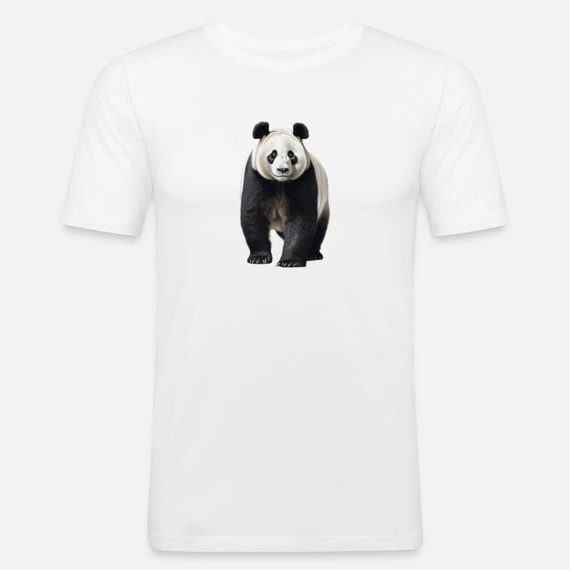 Der Große Panda - Männer Slim Fit T-Shirt - Weiß