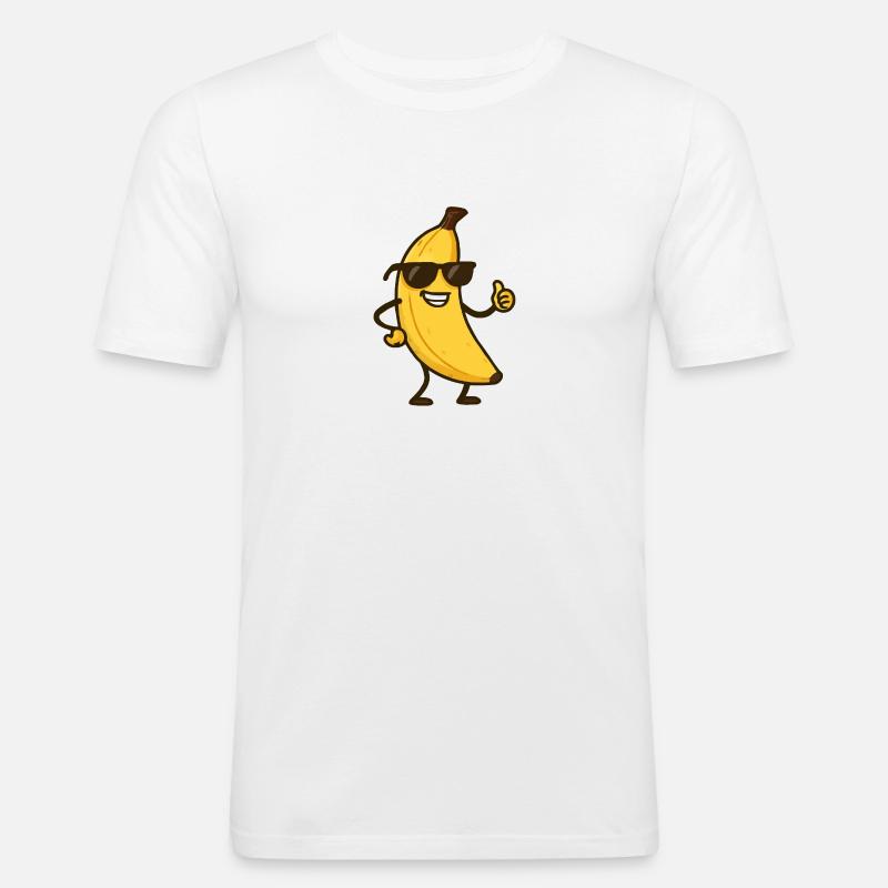 Banane Comic - Männer Slim Fit T-Shirt - Weiß