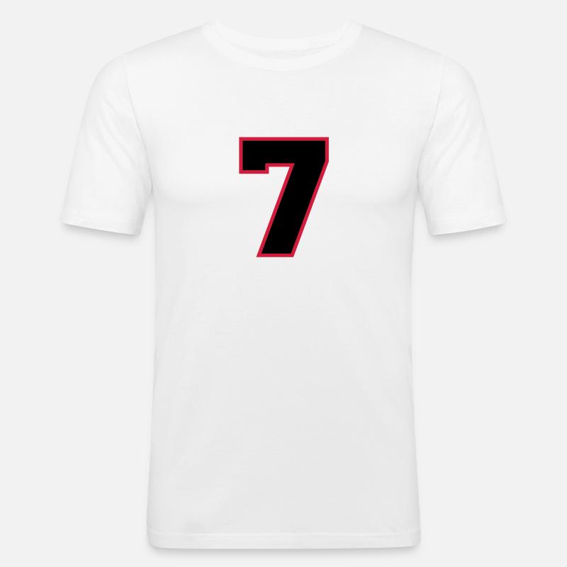2cnumber7 - Männer Slim Fit T-Shirt - Weiß