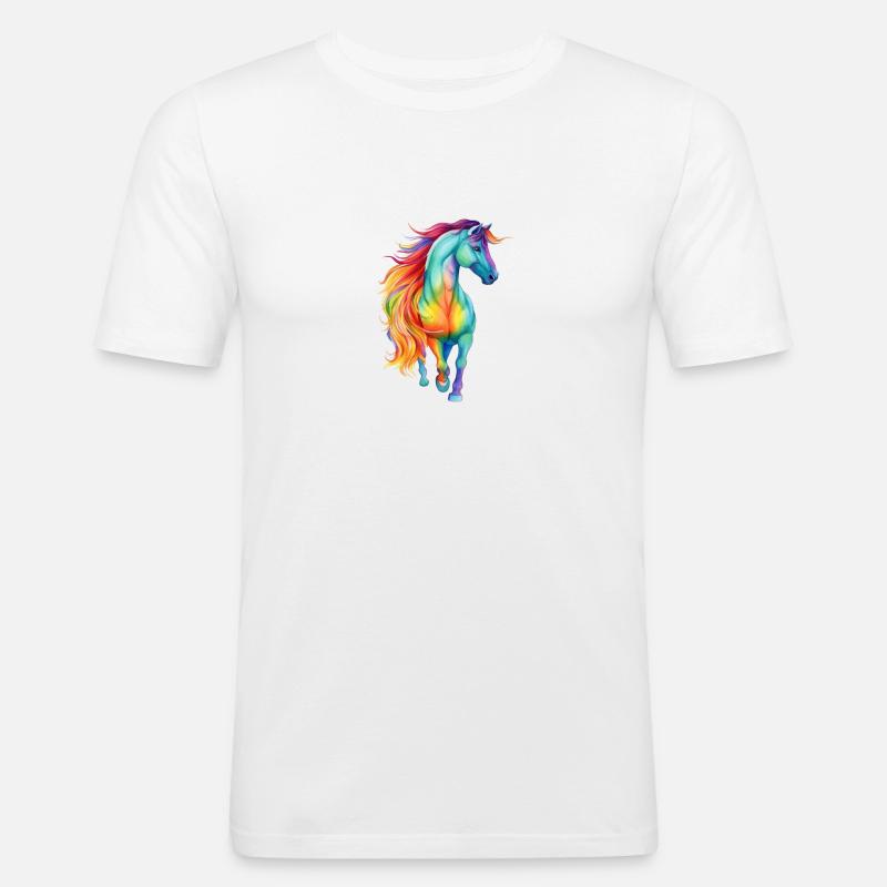 Pride Pferd - Männer Slim Fit T-Shirt - Weiß