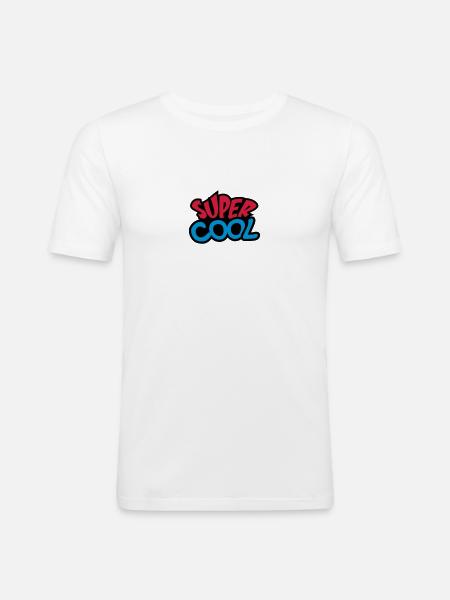 Super Cool - Männer Slim Fit T-Shirt - Weiß