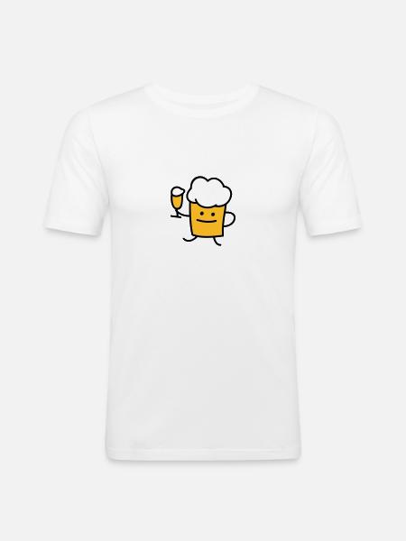 Beer with beer - Men's Slim Fit T-Shirt - white