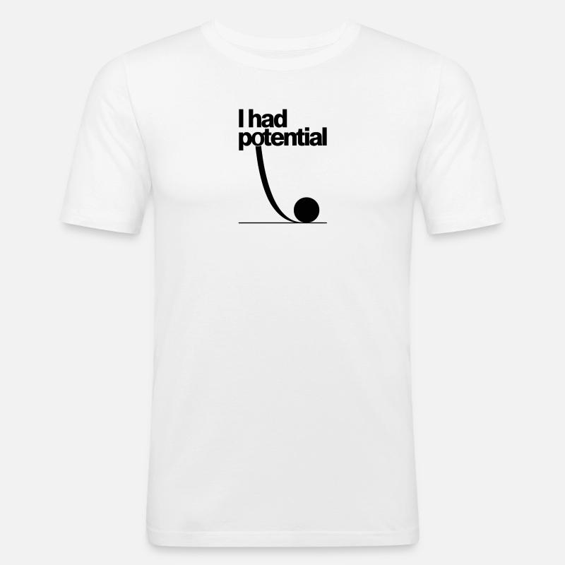 J’avais du potentiel : Potentiel Math Gag - T-shirt près du corps Homme - blanc