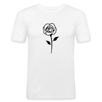 rose - Männer Slim Fit T-Shirt - Weiß - Vorne - Nik (191cm)