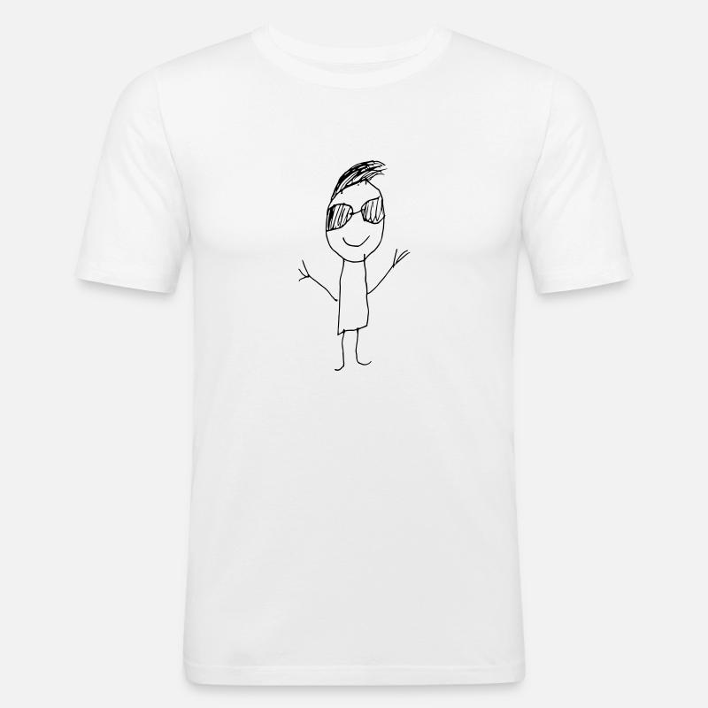 RdL glücklich cool stick mann - Männer Slim Fit T-Shirt - Weiß