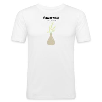 Flower vase - Men's Slim Fit T-Shirt - white - Front - Nik (191cm)