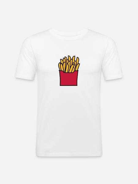 Fries - Men's Slim Fit T-Shirt - white