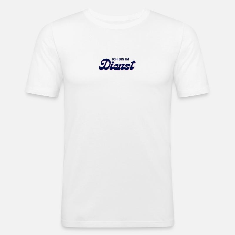 Ich bin im Dienst – Pink Script - Männer Slim Fit T-Shirt - Weiß