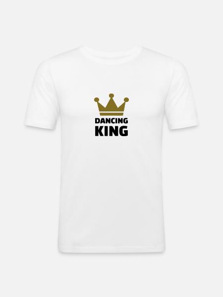 Dancing King - T-shirt près du corps Homme - blanc