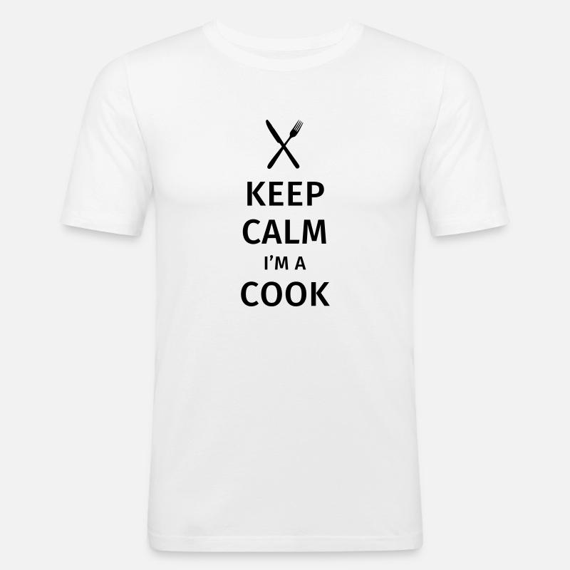 Keep Calm I'm a Cook - Men's Slim Fit T-Shirt - white