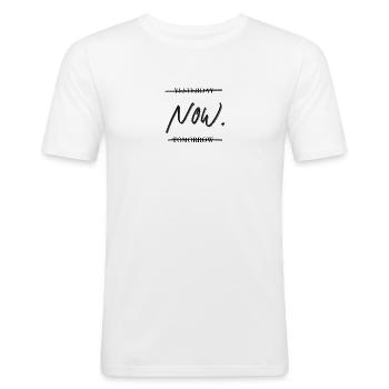 Yesterday - Now - Tomorrow - Men's Slim Fit T-Shirt - white - Front - Nik (191cm)