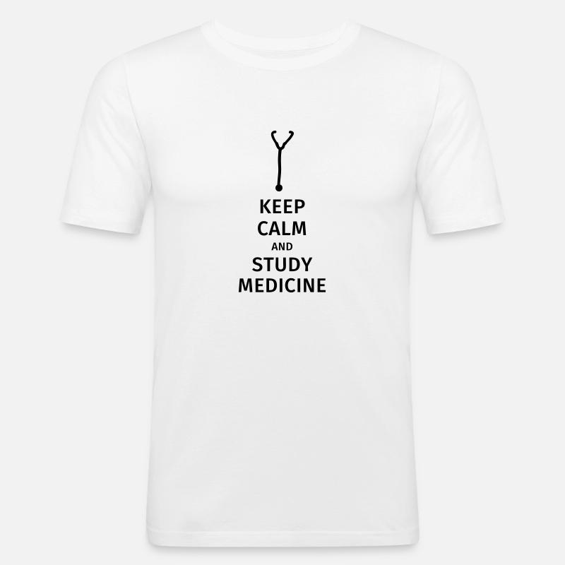 keep calm and study medicine - Männer Slim Fit T-Shirt - Weiß