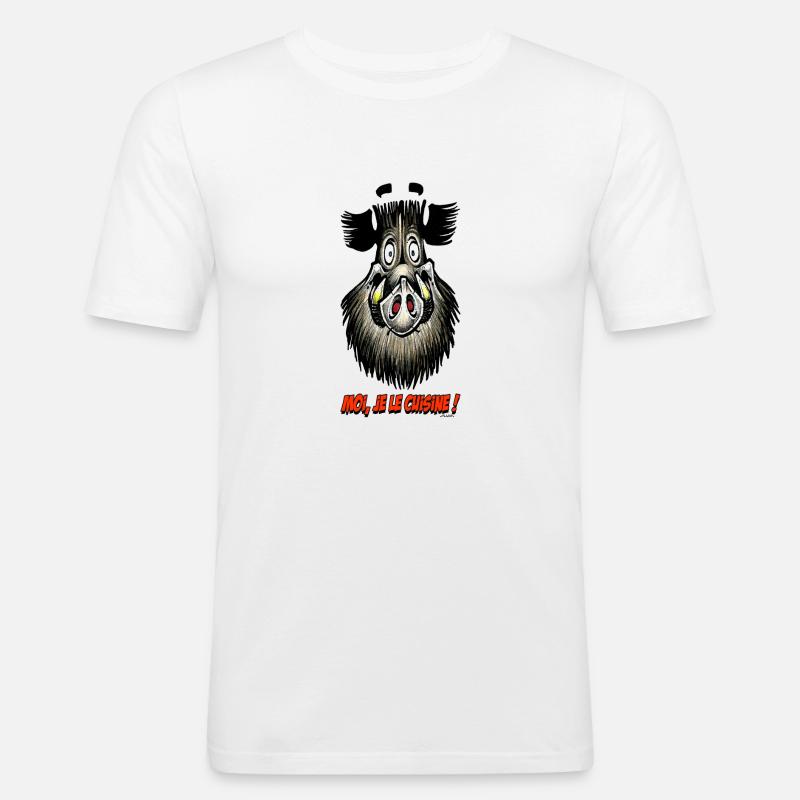 Das Schwein, das mich Kitchen! - Männer Slim Fit T-Shirt - Weiß