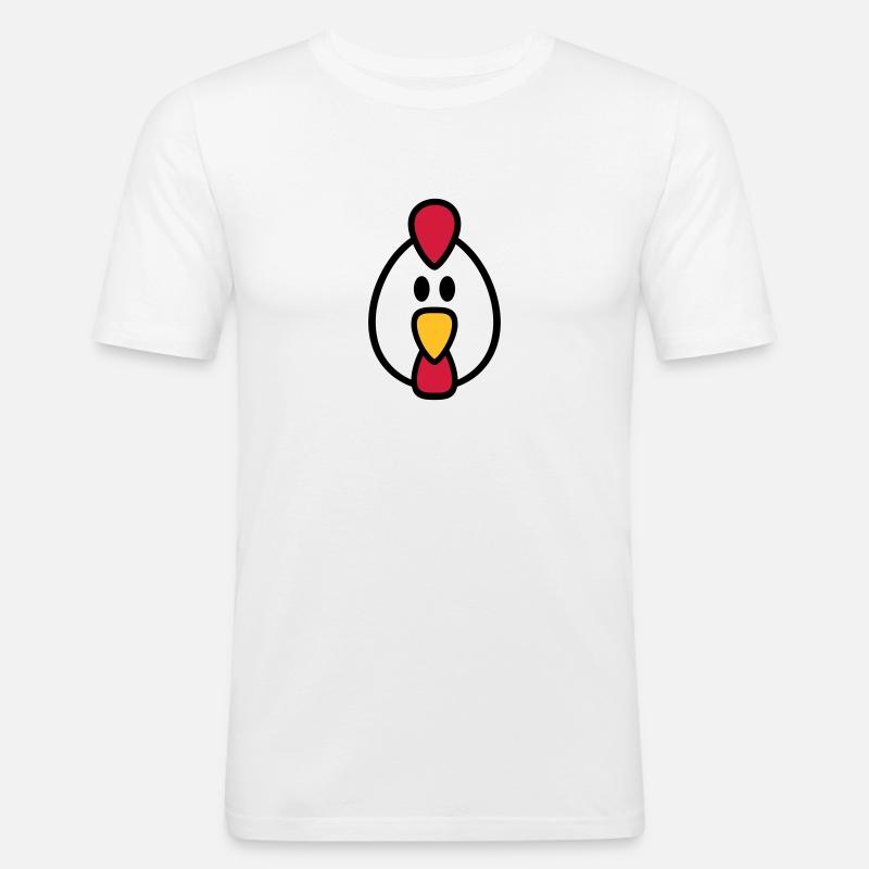 Huhn - Männer Slim Fit T-Shirt - Weiß