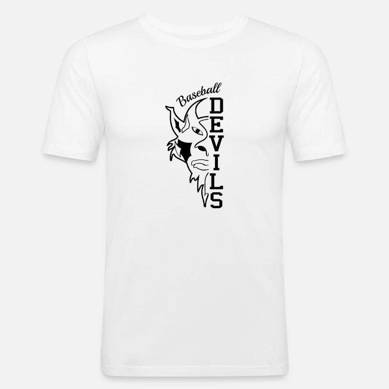 Devils Kontur - Männer Slim Fit T-Shirt - Weiß