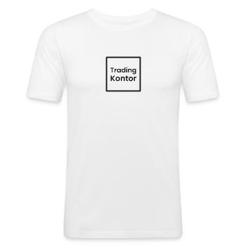 TradingKontor Logo Schlicht - Männer Slim Fit T-Shirt - Weiß - Vorne - Nik (191cm)