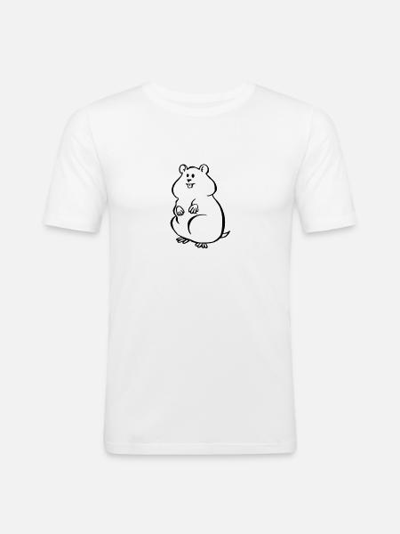 Hamster - Männer Slim Fit T-Shirt - Weiß