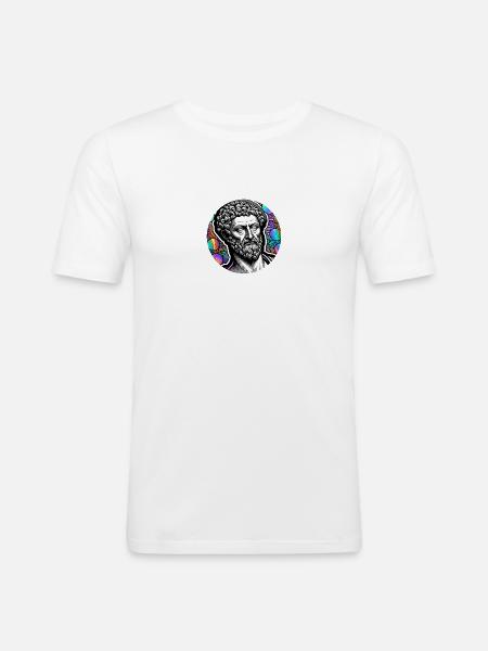 Marcus Aurelius the philosopher - Männer Slim Fit T-Shirt - Weiß