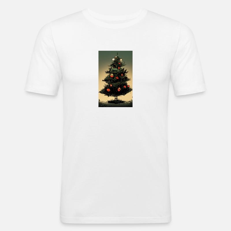 Weihnachtsbaum - Männer Slim Fit T-Shirt - Weiß