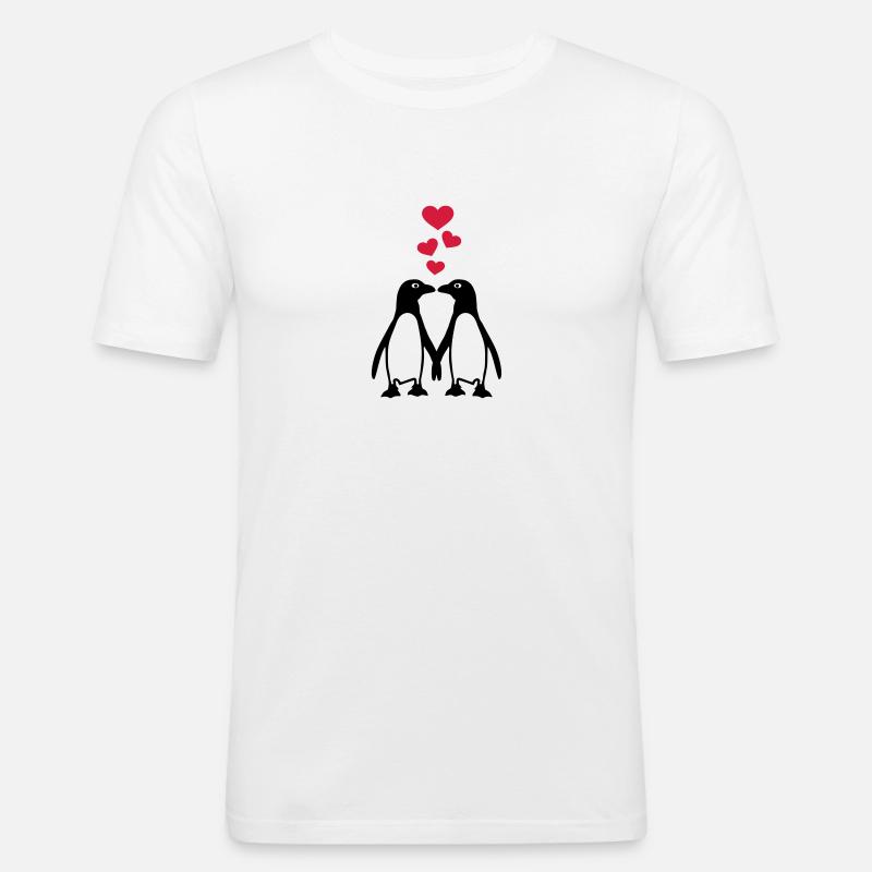 Pinguin - Männer Slim Fit T-Shirt - Weiß