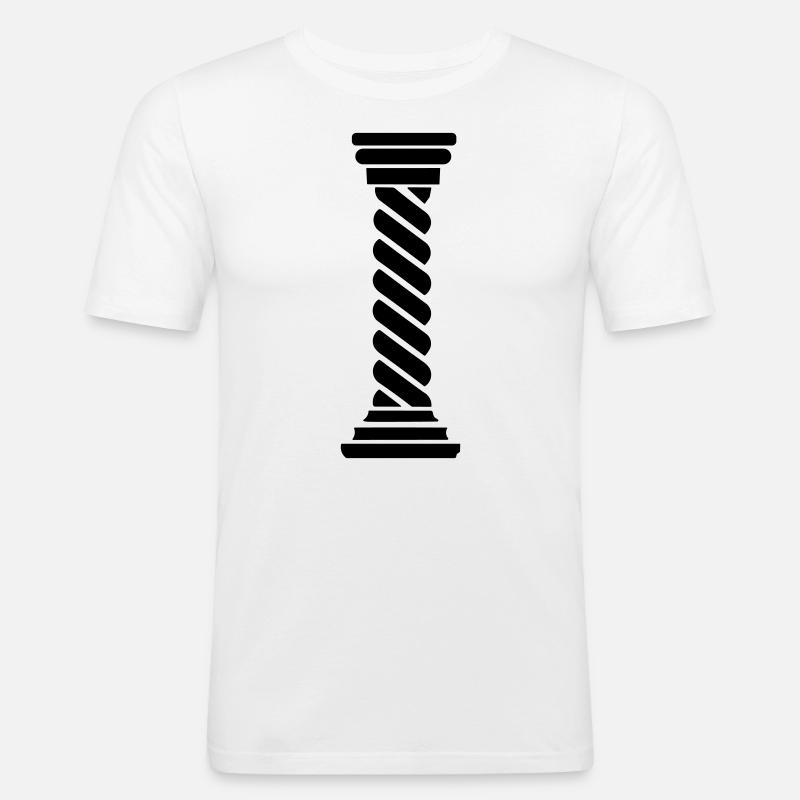 Griechische Säule - Männer Slim Fit T-Shirt - Weiß