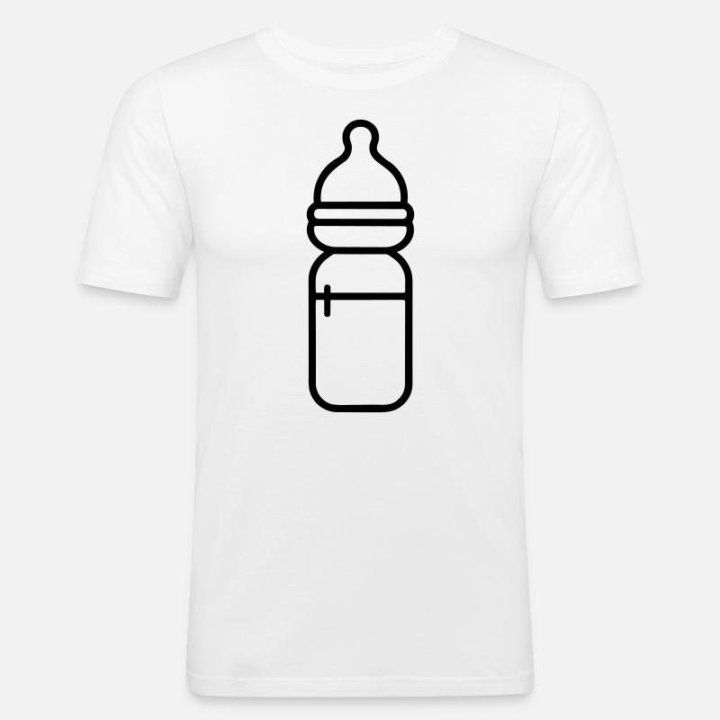 Flasche - Männer Slim Fit T-Shirt - Weiß