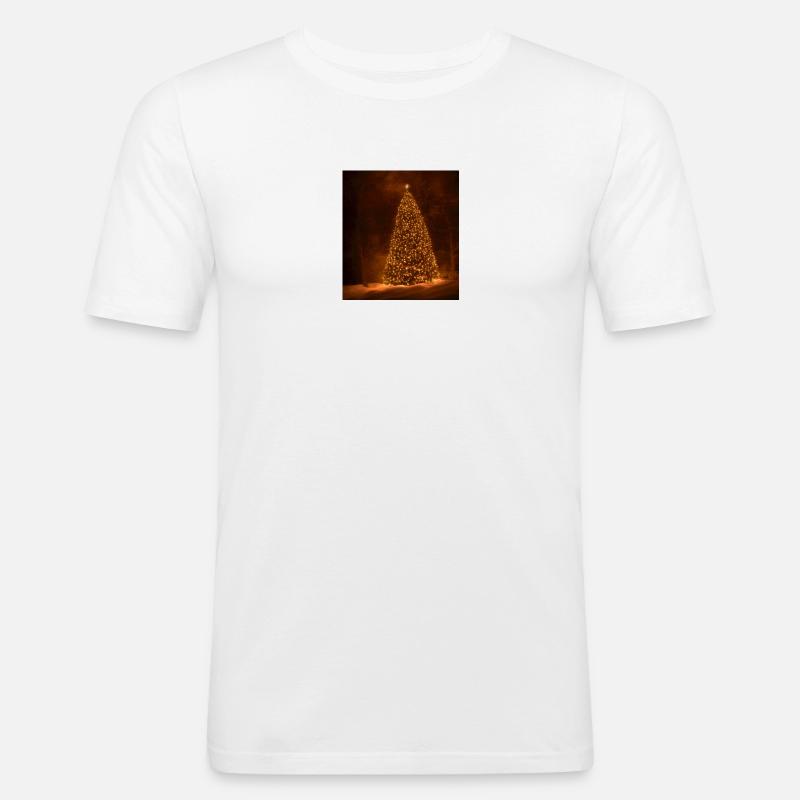 Weihnachtsbaum - Männer Slim Fit T-Shirt - Weiß