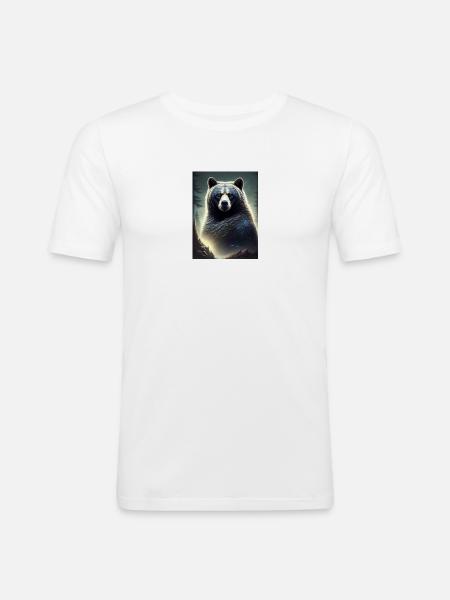 Bär - Männer Slim Fit T-Shirt - Weiß