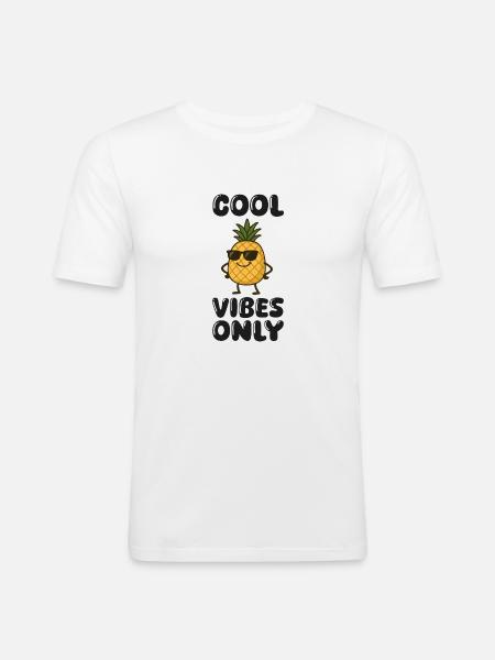 ananas comic - Männer Slim Fit T-Shirt - Weiß