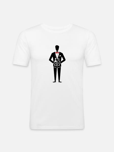 Enterrement de vie de garçon Marié Enterrement de vie de garçon - T-shirt près du corps Homme - blanc