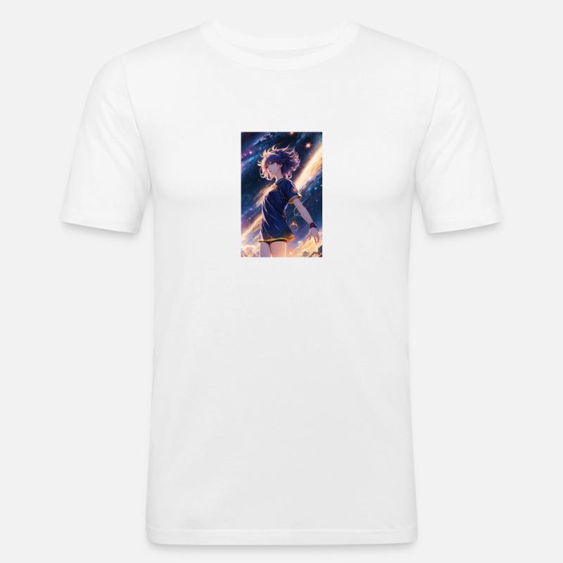 Anime Dokomi work - Männer Slim Fit T-Shirt - Weiß