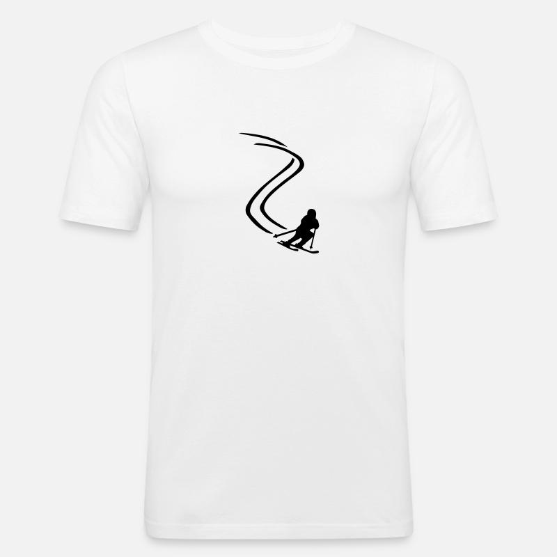 Ski - Männer Slim Fit T-Shirt - Weiß