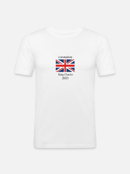 Krönungs-T-Shirt - Männer Slim Fit T-Shirt - Weiß