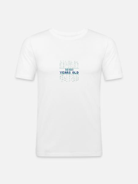 21st birthday 21 years old Binary Code Computer Science - Men's Slim Fit T-Shirt - white