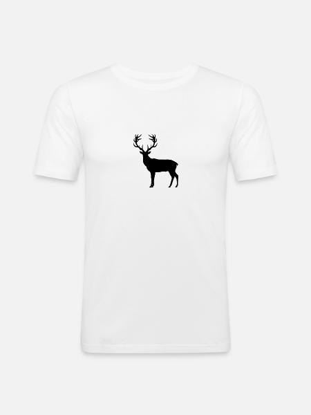 Black Deer - Männer Slim Fit T-Shirt - Weiß