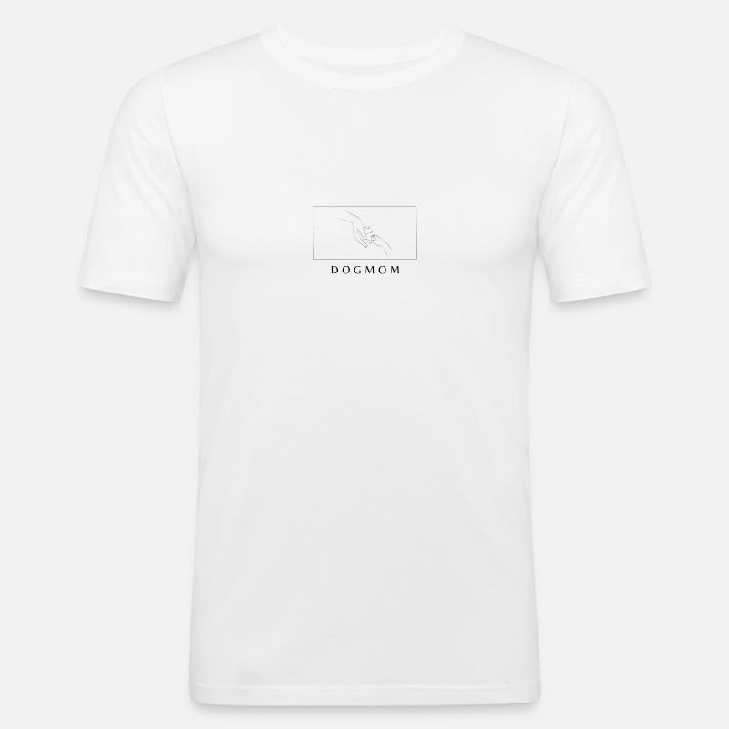 Dogmom Pullover - Männer Slim Fit T-Shirt - Weiß