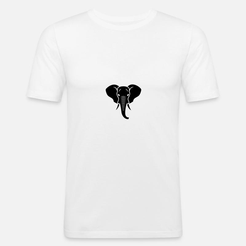 Elefant - Männer Slim Fit T-Shirt - Weiß