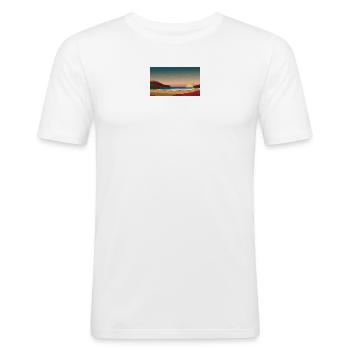 Sunset Serenity - Männer Slim Fit T-Shirt - Weiß - Vorne - Nik (191cm)