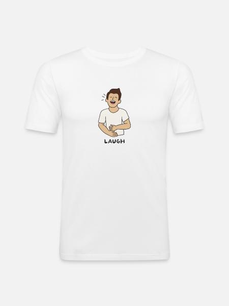 Einfach Lachen - Männer Slim Fit T-Shirt - Weiß