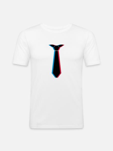 3d_krawatte_3c - Männer Slim Fit T-Shirt - Weiß