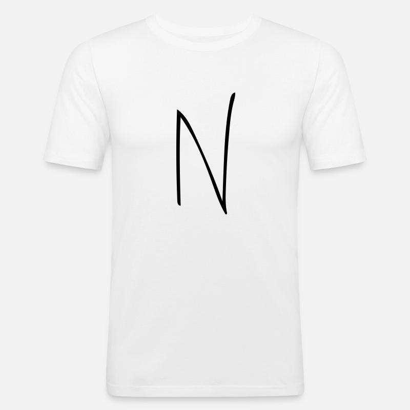 Das N - Männer Slim Fit T-Shirt - Weiß