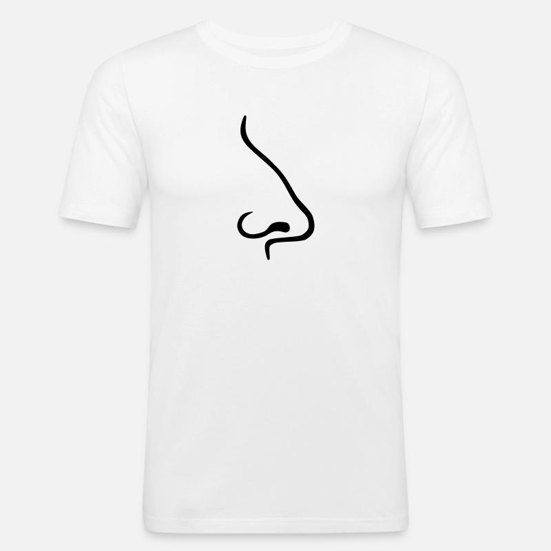 Nase - Männer Slim Fit T-Shirt - Weiß