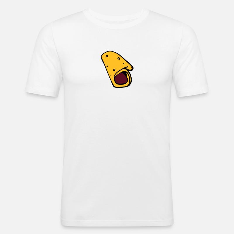 burrito Pfannkuchen-Pfannkuchen-Wurst - Männer Slim Fit T-Shirt - Weiß