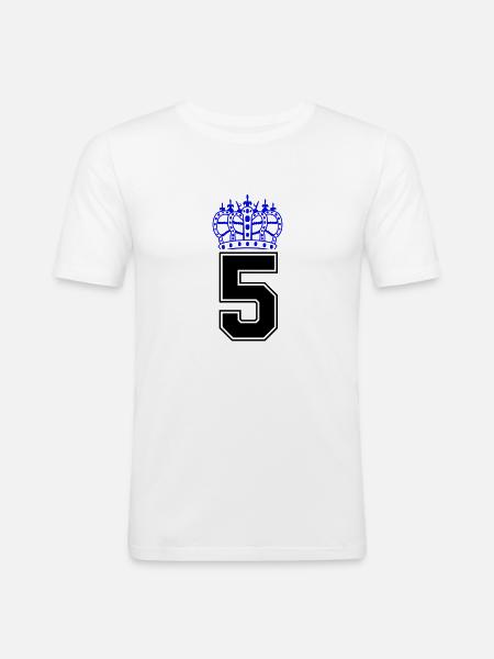 5 krone - Männer Slim Fit T-Shirt - Weiß