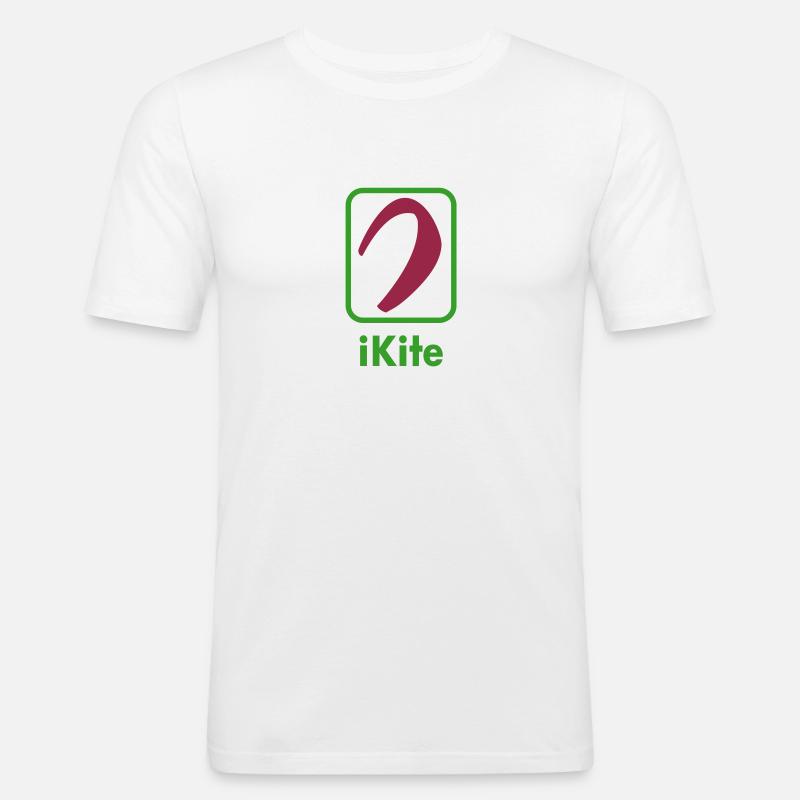 i_kite_kite_vec_2 de - Männer Slim Fit T-Shirt - Weiß